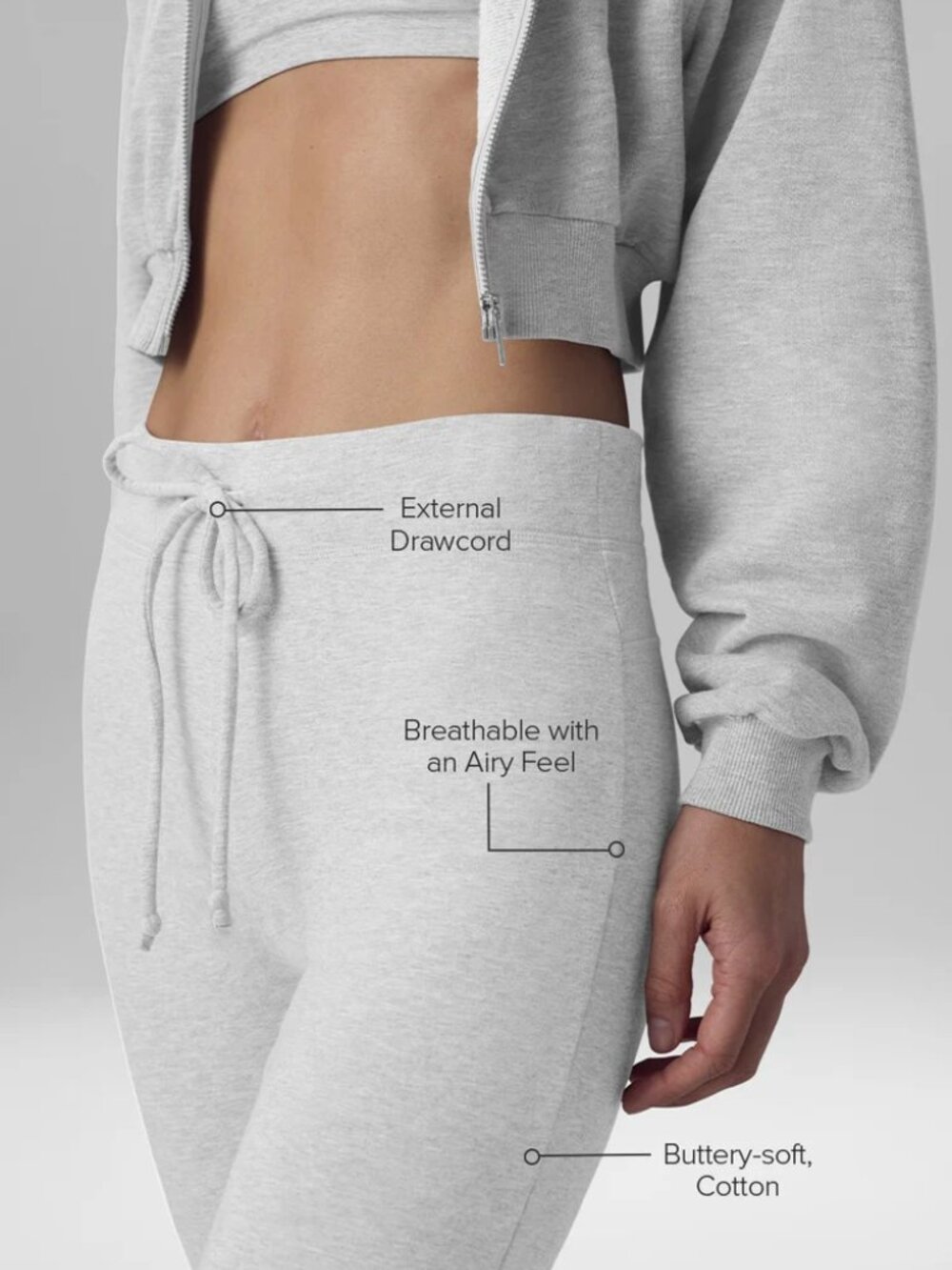 NWT 💌Alo Sway Bootcut Sweatpant Heather Grey Women's Leg-Lengthenin - Picture 10 of 10